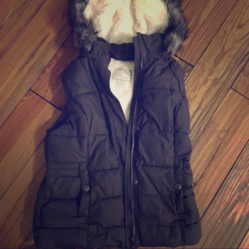 GreenTea Puffer Vest grey